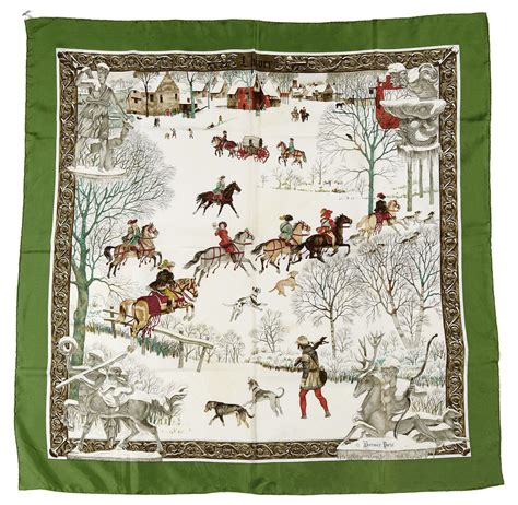 hermes l'hiver scarf|L'hiver green .